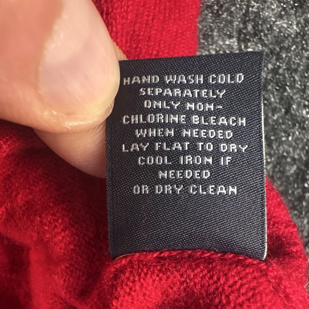 Hart Schaffner Marx Men's Merino Wool Knit V-Neck Pullover Sweater Red 2XLT